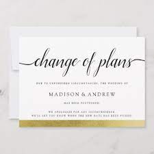 Postponed Wedding Announcement Change Of Plans Zazzle Com Wedding Announcements Wedding Announcement Cards Wedding Invitations Stationery