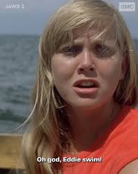 Eddie didn't swim so good. 😬🦈 📺 Tonight's 50th Anniversary Marathon