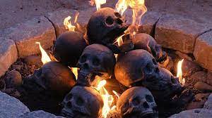 Fire pit skulls are solid and will last forever with proper care. Human Skull Fire Logs Fire Pit Youtube