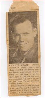 Eldridge "Tom " Taylor US Army WWII Wenona, Maryland