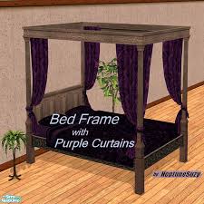 Hanging curtains on the canopy rails softens the look of the bed, creates a private bed chamber look, and adds an opportunity to display different color combinations in the room. Neptunesuzy S Nsc Canopy Bed Frame Dark Purple Drapes