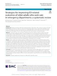 PDF) Strategies for improving ED-related outcomes of older adults who seek  care in emergency departments: a systematic review