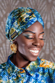 Satin Lined Beanie in Blue Orange Tie Dye