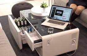 This Smart Coffee Table Helps You Chill Your Gin Or Juice Coffee Table With Fridge Cool Coffee Tables Living Room Coffee Table