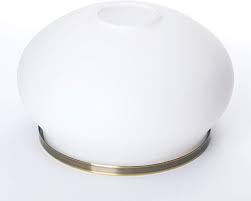Baycheer hl455292 tiffany flush mount light glass shade ceiling light fixture transparent ceiling mount lighting for bedroom, kitchen island, corridor, entry. Glass Lampshade Replacement Glass With Metal Ring Patina White Hole Size E27 Diameter 45 Mm Antique Amazon De Beleuchtung