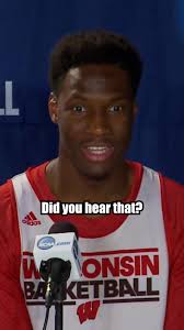 "Did you hear that?" 😳 #pressconferences #wisconsinbasketball #nigelhayes