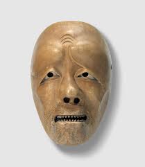 Kyōgen mask of a fox in the guise of the Buddhist priest (Hakuzōsu), from  the play "Tsurigitsune" (fox hunting)