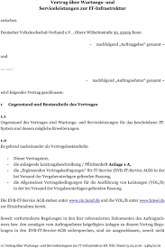 Vested outsourcing ist ein neuer trend, der es einem unternehmen ermöglicht, funktionen auszulagern und enger mit den auftragnehmern zusammenzuarbeiten. Vertrag Uber Wartungs Und Serviceleistungen Zur It Infrastruktur Pdf Kostenfreier Download