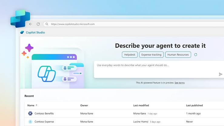 The natural-language-first design interface in Microsoft Copilot Studio., AI generated