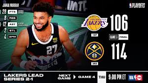 The clippers and nuggets meet in game 7! Nba On Twitter Game 3 Final Score Jamal Murray 28 Pts 10 In 4q Drops An Nbaplayoffs Career High 12 Ast To Lead The Nuggets To The Game 3 Win They