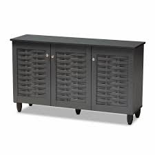 Check spelling or type a new query. Baxton Winda Modern And Contemporary Dark Gray 3 Door Wooden Entryway Shoe Storage Cabinet Sc864573 B Dark Grey Shoe Cabinet