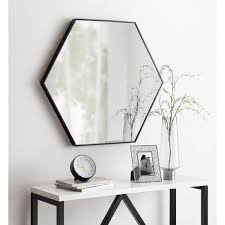 Add embellir from myplaza hollywood wall mirror makeup. 30 75 X 34 75 Rhodes 6 Sided Hexagon Wall Mirror Black Kate And Laurel In 2021 Mirror Wall Framed Mirror Wall Hexagon Mirror