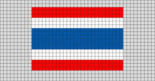 Flag Of Thailand Pixel Art Pixel Art Flag Cross Stitch Flag