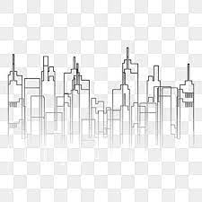 Blue Effect City Line Upper Line Outline Line Buildings Png And Vector With Transparent Background For Free Download Graphic Design Background Templates Black Background Images Blur Image Background