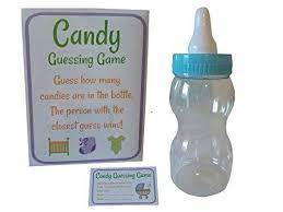 Baby Shower Candy Guessing Game With 11 Quot Giant Baby Bottle Bank And 30 Cards For Boy And Girl Par Baby Shower Bottle Candy Guessing Game Baby Shower Candy