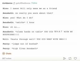 Oh Jealous Will Xd Me Bursts Through Wall Ow How Does Everyone Do That Everything S Sore Percy Jackson Funny Percy Jackson Books Percy Jackson Memes