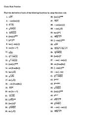 Chain Rule Practice Worksheet Practices Worksheets Worksheets Chain Rule