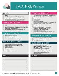 Comprehensive Tax Prep Checklist For The Small Business Owner Filing A Schedule C From Dannie Fountain Of Le Small Business Tax Business Tax Tax Prep Checklist