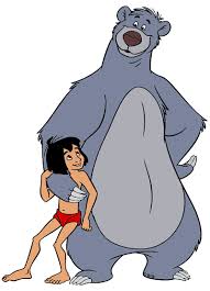 Mowgli Happily Growing Up In The Jungle Under The Protection Of Baloo The Bear Jungle Book Disney Baloo Jungle Book Animated Animals
