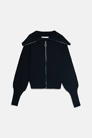 Zara Zippered Knit Jacket Trf Google Search Knit Jacket Cable Knit Dress Short Knit Dress