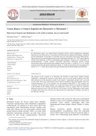 PDF) Tutum, Başarı ve Cinsiyet Işığında Lise Öğrencileri ve Matematik *  High School Students and Mathematics in the Light of Attitude, Success and  Gender MAKALE BİLGİSİ