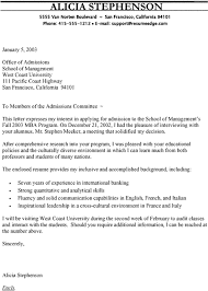A cover letter is at least as important as a resume in helping you land an interview for the job you want. Sample Cover Letter Mba Program Application