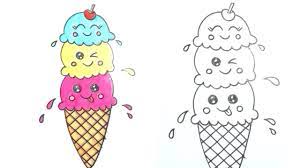 How To Draw A Ice Cream Cone Step By Step Drawing Kids Cone Icecream Easy Drawings For Kids Cute Doodles Drawings