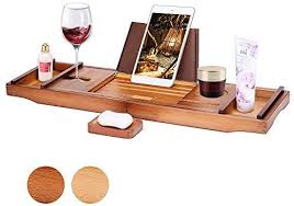 Here's why this amazon bathtub caddy tray is her absolute favorite. Amazon Com Vivohome Expandable 43 Inch Bamboo Bathtub Caddy Tray With Smartphone Tablet Book Holders Soap Tray Wine Gla Bathtub Caddy Soap Tray Book Holders