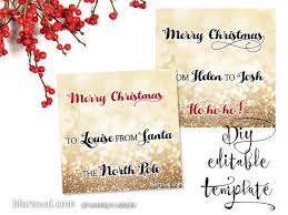 Printable Christmas Gift Tags Template For Word Fully Editable Wording Christmas Gift Tags Printable Gift Tag Template Christmas Tags Printable