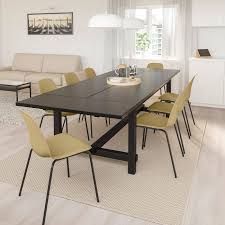 Nordviken Leifarne Table And 6 Chairs Black Light Olive Green Black Ikea Ikea Dining Table Dining Table Black Wood Dining Table