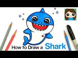 How To Draw Baby Shark Easy Youtube Baby Drawing Shark Drawing Baby Shark