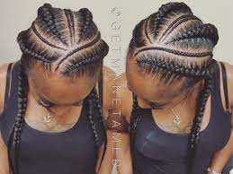 Feed In Braids Feed In Cornrows Ghana Cornrows Braid Designs Cornrows Cornrow Designs In Feed In Braid Braids With Shaved Sides Braided Hairstyles Easy