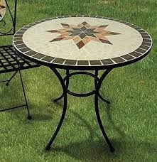 table de jardin constanza mosaique meuble en mediterranee manche table ronde 70 cm amazon fr cuisine maison sanat