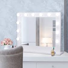 Gymax Hollywood Lighted Makeup Vanity Dressing Mirror Tabletop Mirror Dimmer Led White Walmart Com Dressing Mirror Stylish Vanity Vanity Mirror