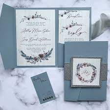 Beautiful Dusty Blue Winter Wedding Invitation Samples When You Order Custom Wedding Wedding Invitation Samples Winter Wedding Invitations Blue Winter Wedding