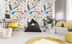 Peinture murale lin pour bien habiller les murs dans une chambre d'ado fille Papiers Peints A Motifs Pour La Chambre D Ado Demur