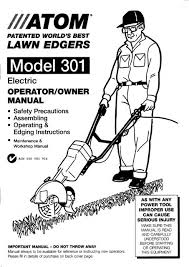 The user manual should proceed in a way that the user will find most beneficial. Awn Edgers Atom Industries