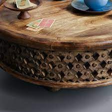 Деревянные журнальные столы бренда west elm spherical base coffee table и tanner solid wood coffee table. Carved Wood Coffee Table