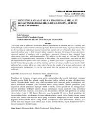 Bab 11 alat musik tradisional. Pdf Mengenalkan Alat Musik Tradisional Melalui Kegiatan Ekstrakurikuler Suling Bambu Di Sd Inpres Rutosoro Dedy Setyawan Academia Edu
