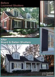 Soak in the summery beauty of coastal style homes adorned with. Before After Exterior Makeover New Shutters Are Rough Sawn Cedar Board Batten In 2021 Shutters Exterior Louvered Shutters House Exterior