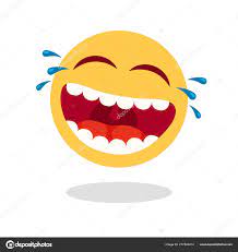 Emoticono sonriente. Cara feliz de dibujos animados con la boca y las  lágrimas riendo. Risa fuerte vector icono Vector de stock #217524414 de  ©tartila.stock.gmail.com