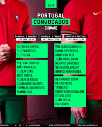 A seleção portuguesa de futebol é a equipa nacional de portugal e representa o país nas competições internacionais de futebol. Seleccao Anuncia Convocados Para Jogos Com Andorra Franca E Croacia Dnoticias Pt
