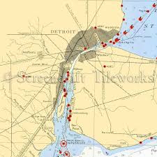 Michigan Grosse Ile Detroit River Detroit Nautical Chart Decor