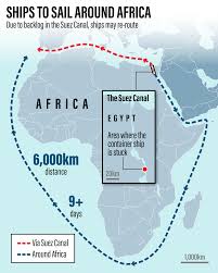 The suez canal has been blocked by a giant container ship after a gust of wind blew it off course, causing it to run aground. Od105rdcsga2 M