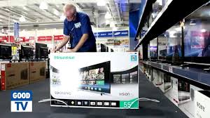 The footings make it feel very stable as opposed to a one piece stand in the center of the tv. Unboxing Hisense 55 Inch Smart Tv Available At The Good Guys Youtube