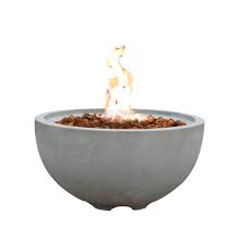Modeno Outdoor Pompeii Tube Fire Pit Bowl Grey Durable Round Fire Bowl Table Glass Fiber Reinforced Concrete Propane Patio Fire Place 23 Inches Electronic Ignit Propane Fire Bowl Fire Bowls Fire Pit