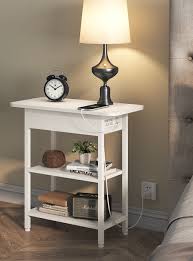 Amazon.com: LIDYUK End Table with Charging Station, Flip Top Side Table  with USB Ports and Outlets, Nightstand for Small Spaces, Bedside Tables  with Storage Shelf for Living Room, Bedroom, White : Home