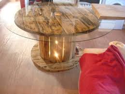 Unique Cable Reel Table With Large Glass Top And Light Box In The Centre Cable Reel Table Spool Furniture Cable Reel
