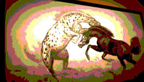 The Unedited Original Painting Is By Artist Chief Hobart Keith Blue Horse Original Paintings Painting Blue Horse