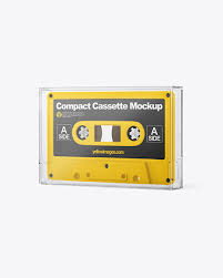 Download Compact Cassette In Case Mockup In Object Mockups On Yellow Images Object Mockups PSD Mockup Templates